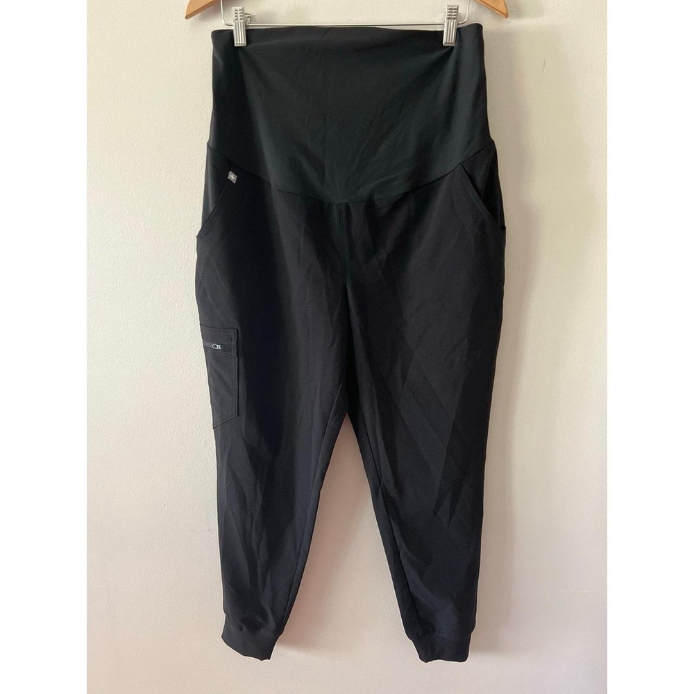 FIGS Zamora Maternity Jogger Scrub Pants Black Small Petite